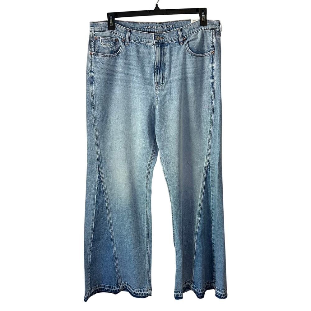 NWT American Eagle Strigid Low-Rise Baggy Flare Cotton Jean Bohemian Size 16